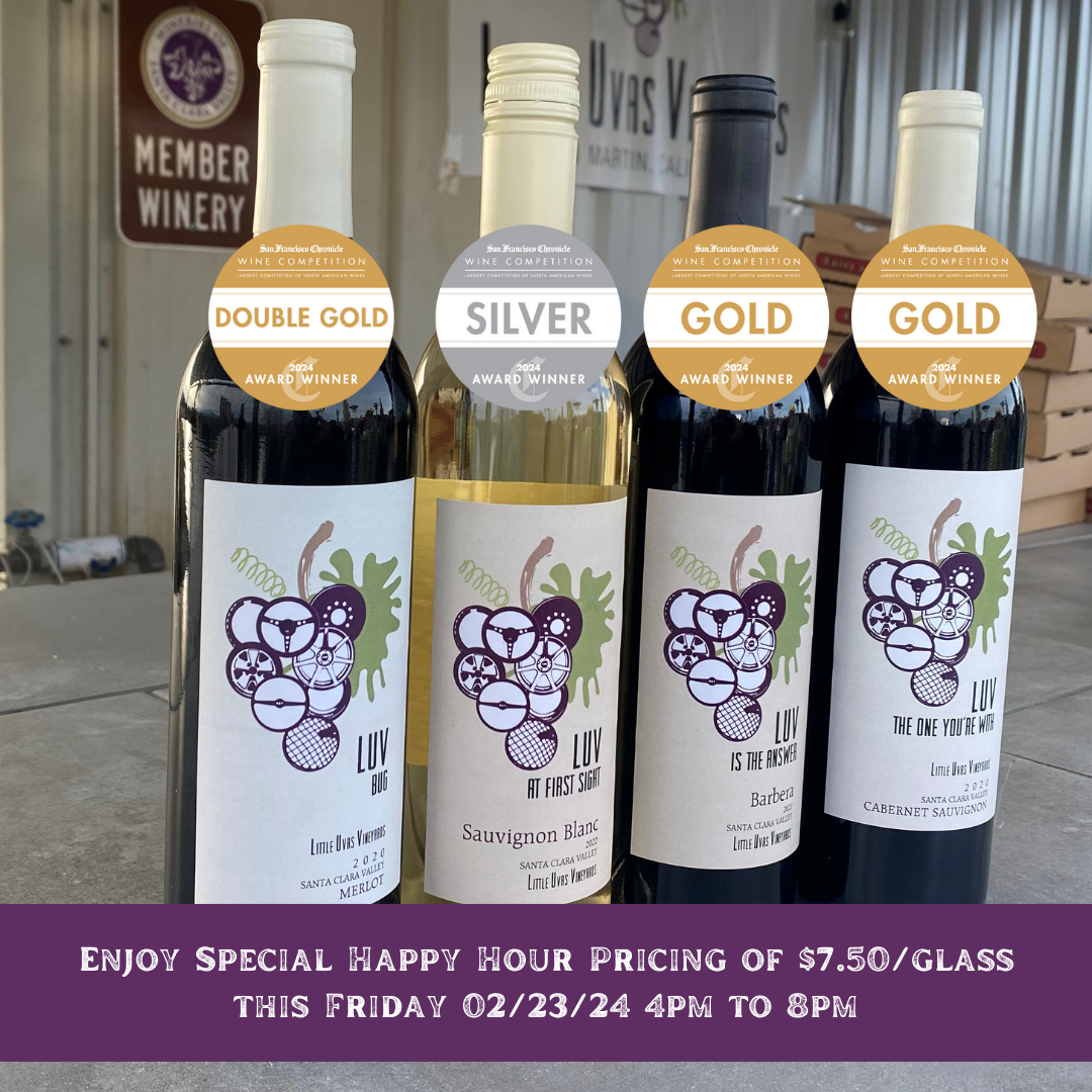 Four bottles of LUV's award-wining wines